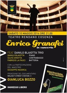 Enrico Granafei - locandina - Enrico Granafei in concerto sabato 10 maggio al Rendano