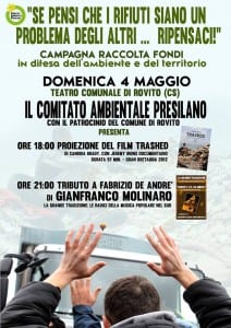 Locandina Campagna raccolta fondi - Comitato Ambientale Presilano promuove campagna di raccolta fondi - L'iniziativa del Comitato Ambientale Presilano è patrocinata dal comune di Rovito e si terrà domenica 4 Maggio a Rovito, nel teatro comunale