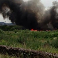 Incendio Campo Rom Vaglio Lise Cosenza - 03-06-2014