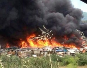Incendio Campo Rom Vaglio Lise Cosenza - 03-06-2014
