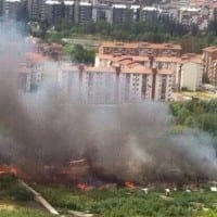 Incendio Campo Rom Vaglio Lise Cosenza - 03-06-2014