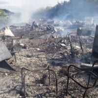 Incendio Campo Rom Vaglio Lise Cosenza - 03-06-2014