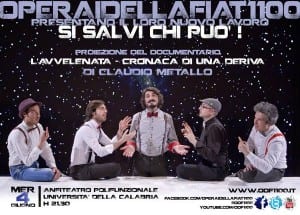 Locandina della presentazione dell'album Si salvi chi può! Operai della Fiat 1100 presentano “Si salvi chi può!”