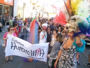 La testa del corteo del Gay Pride a Reggio Calabria