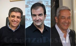 Candidati alla Provincia di Cosenza del 12-10-2014: Gianni Papasso, Marcello Manna, Mario Occhiuto