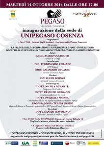 Università Pegaso Cosenza - Università Telematica Pegaso, il 14 ottobre inaugurazione sede di Cosenza