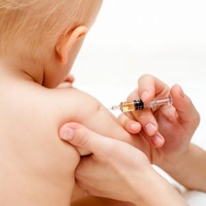 Little baby get an injection