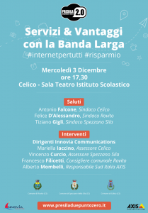 Locandina del Convegno “Servizi & Vantaggi con la Banda Larga”