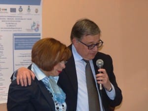 Il sindaco di Montalto Uffugo Pietro Caracciolo e la dirigente scolastica Teresa Mancini