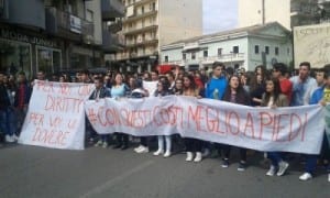 Protesta studenti di Rossano
