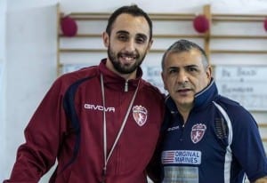 Mister Cipolla con il Presidente Donato dell'Atletico Belvedere