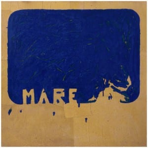 Mario Schifano Mare 1978 smalti e collage su carta povera cm 100 x 100 - MACA