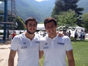 il cosentino Giovanni Tocci con Andrea Chirabini Campioni d'Italia di Tuffi