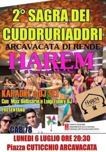 Seconda Sagra dei Cuddruriaddri - Sapori, tradizioni culinarie con i cuddruriaddri, musica, spettacoli ed un unico filo conduttore, il divertimento. È quanto è in programma per questa sera, alle ore 20:30 ad Arcavacata di Rende.