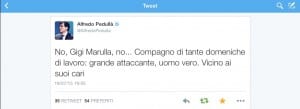 Il tweet di Alfredo Pedullà in ricordo di Marulla