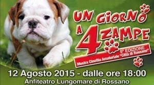 La manifestazione "un giorno a 4 zampe" il 20 agosto a Rossano