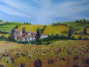 Il Campo di Clizia olio su tela 80x60