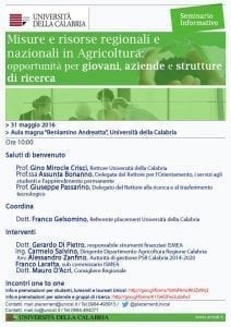 Misure e risorse regionali e nazionali in agricoltura opportunità per giovani, aziende e strutture di ricerca
