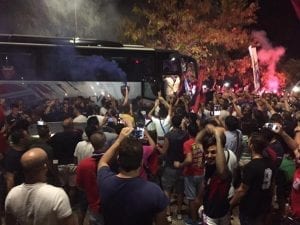 Arrivo della squadra a Cosenza