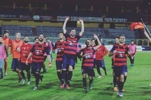 l'esultanza della squadra a fine partita (ph presa dal sito ufficiale del Cosenza)