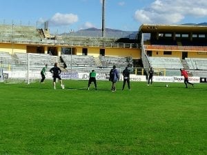Un momento della rifinitura di stamani