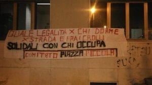 Il comitato piazza piccola esprime solidarietà e complicità agli occupanti di via Savoia