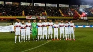 L'undici rossoblu sceso in campo allo "Zaccheria" (photo lupiindiretta)