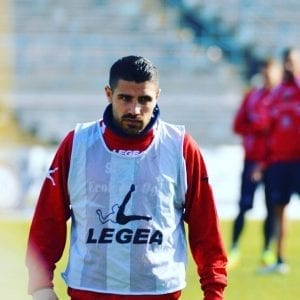 Il nuovo acquisto Antonio Letizia durante la rifinitura di ieri (photo Rosito)