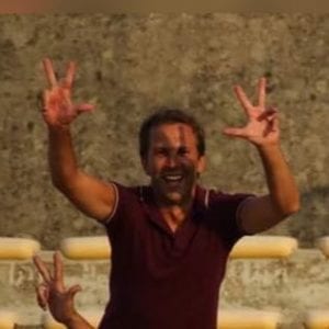 Stefano entusiasta durante Catanzaro-Cosenza 0-3