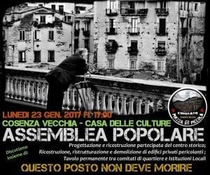 Assemblea popolare a Cosenza vecchia con il comitato Piazza Piccola e il geologo Greco