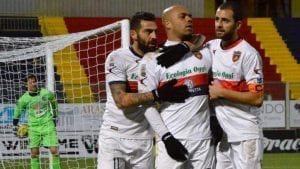 Baclet dopo il gol realizzato a Taranto