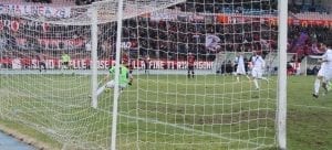 Caccetta a segno contro il Matera (photo Belmonte)