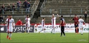 Calderini ha appena realizzato il gol dello 0-1 e decide di non esultare di fronte ai suoi ex tifosi (photo Mannarino)