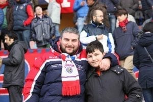 Di generazione in generazione, Roberto in compagnia del nipote, anche lui grande tifoso