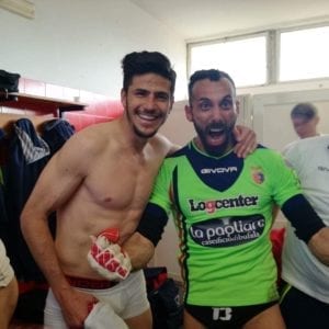 Corado e Ginestra esultano dopo la vittoria in casa dell'Unicusano Fondi