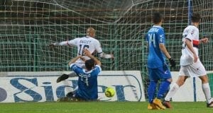 Baclet sigla il gol del momentaneo 0-1 Baclet sigla il gol del momentaneo 0-1