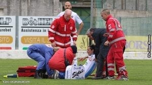 L'infortunio occorso a Biagianti (photo Russo)