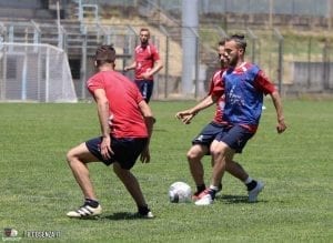 Un'istantanea della partitella di ieri mattina (photo Il Cosenza.it)