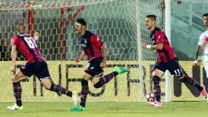 L'esultanza dopo la doppietta di Nalini (photo Ansa)