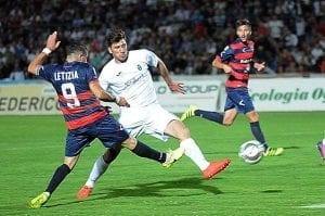Il gol annullato a Letizia durante Cosenza-Pordenone (photo Rosito)