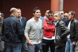 Fontana nel concitato postpartita di Salernitana-Nocerina