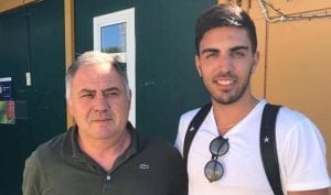 Pezone, presidente del Racing Fondi, con Christian Maldini (photo Racing Fondi)