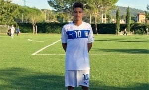 Gianluigi Sueva con la maglia della nazionale under 17