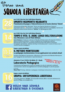 Locandina Verso una Scuola libertaria