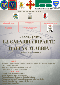 Locandina dell'evento la Calabria riparte dalla Calabria