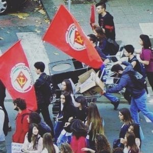 Manifestazione di giovani comunisti