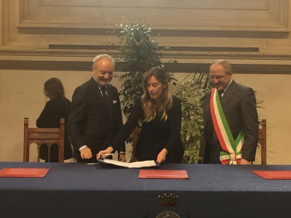 Il Presidente con Maria Elena Boschi
