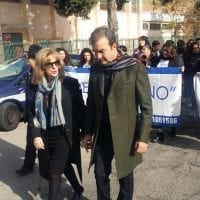 Occhiuto in testa al corteo
