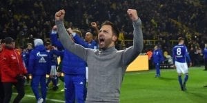 L'esultanza di Tedesco al termine del match con il Borussia Dortmund