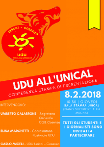 UDU all'Unical conferenza stama di presentazione